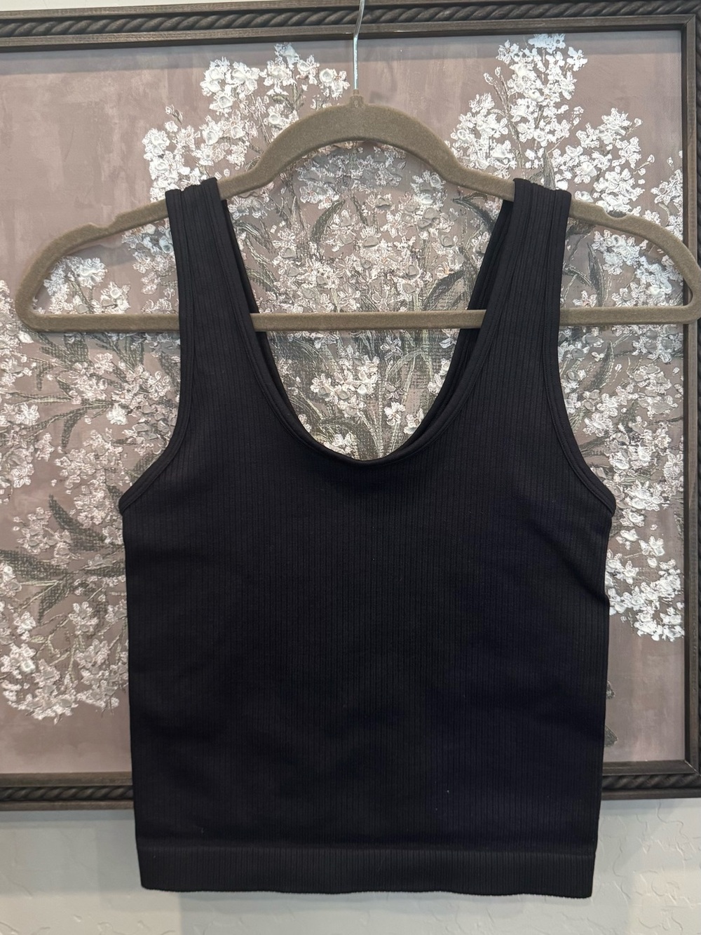 a new day Black Ribbed Scoop Tank Top - Women